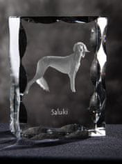 Artdog Saluki, perzijski hrt, arabski hrt, hrt gazela I - kristal s sliko psa, stekleni kipec s sliko, edinstven okvir s sliko znamke Art-Dog