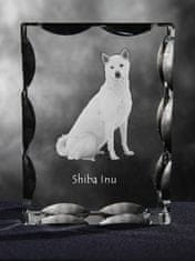 Artdog Shiba Inu, japonski pes manjše velikosti, japonski pes Brushwood - kristal s sliko psa, stekleni kipec s sliko, edinstven okvir s sliko blagovne znamke Art-Dog