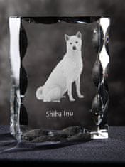 Artdog Shiba Inu, japonski pes manjše velikosti, japonski pes Brushwood - kristal s sliko psa, stekleni kipec s sliko, edinstven okvir s sliko blagovne znamke Art-Dog