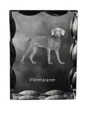 Artdog Weimaraner, Grey Ghost - kristal s sliko psa, stekleni kipec s sliko, edinstven okvir s sliko blagovne znamke Art-Dog