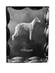 Artdog Whippet - kristal s sliko psa, stekleni kipec s sliko, edinstven okvir s sliko blagovne znamke Art-Dog