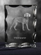 Artdog Weimaraner, Grey Ghost - kristal s sliko psa, stekleni kipec s sliko, edinstven okvir s sliko blagovne znamke Art-Dog