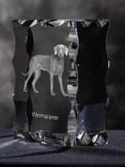 Artdog Weimaraner, Grey Ghost - kristal s sliko psa, stekleni kipec s sliko, edinstven okvir s sliko blagovne znamke Art-Dog