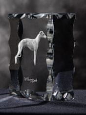 Artdog Whippet - kristal s sliko psa, stekleni kipec s sliko, edinstven okvir s sliko blagovne znamke Art-Dog