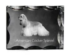 Artdog American Cocker Spaniel, Merry Cocker - kristal s sliko psa, stekleni kipec s sliko, edinstven okvir s sliko blagovne znamke Art-Dog