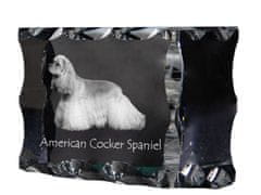 Artdog American Cocker Spaniel, Merry Cocker - kristal s sliko psa, stekleni kipec s sliko, edinstven okvir s sliko blagovne znamke Art-Dog