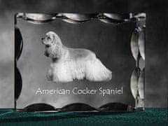 Artdog American Cocker Spaniel, Merry Cocker - kristal s sliko psa, stekleni kipec s sliko, edinstven okvir s sliko blagovne znamke Art-Dog