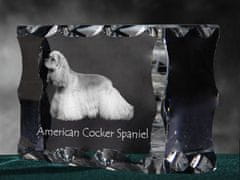 Artdog American Cocker Spaniel, Merry Cocker - kristal s sliko psa, stekleni kipec s sliko, edinstven okvir s sliko blagovne znamke Art-Dog