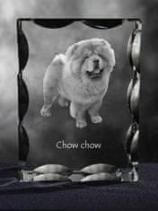 Artdog Chow Chow - kristal s sliko psa, stekleni kipec s sliko, edinstven okvir s sliko blagovne znamke Art-Dog