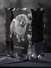 Artdog Chow Chow - kristal s sliko psa, stekleni kipec s sliko, edinstven okvir s sliko blagovne znamke Art-Dog