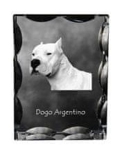 Artdog Dogo Argentino - kristal s sliko psa, stekleni kipec s sliko, edinstven okvir s sliko blagovne znamke Art-Dog