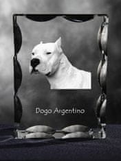 Artdog Dogo Argentino - kristal s sliko psa, stekleni kipec s sliko, edinstven okvir s sliko blagovne znamke Art-Dog