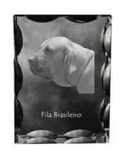 Artdog Fila Brasileiro - kristal s sliko psa, stekleni kipec s sliko, edinstven okvir s sliko blagovne znamke Art-Dog