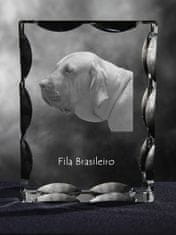 Artdog Fila Brasileiro - kristal s sliko psa, stekleni kipec s sliko, edinstven okvir s sliko blagovne znamke Art-Dog