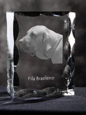 Artdog Fila Brasileiro - kristal s sliko psa, stekleni kipec s sliko, edinstven okvir s sliko blagovne znamke Art-Dog