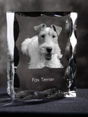 Artdog Fox Terrier Wire - kristal s sliko psa, stekleni kipec s sliko, edinstven okvir s sliko blagovne znamke Art-Dog