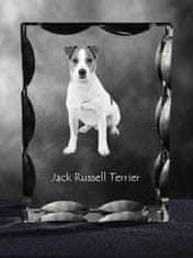 Artdog Jack Russell terier - kristal s sliko psa, stekleni kipec s sliko, edinstven okvir s sliko blagovne znamke Art-Dog