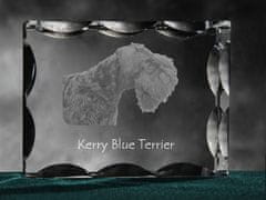 Artdog Kerry Blue Terrier, Irish Blue Terrier - kristal s sliko psa, stekleni kipec s sliko, edinstven okvir s sliko blagovne znamke Art-Dog