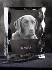 Artdog Labradorski retriever - kristal s sliko psa, stekleni kipec s sliko, edinstven okvir s sliko blagovne znamke Art-Dog