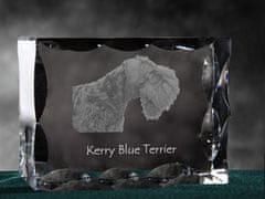 Artdog Kerry Blue Terrier, Irish Blue Terrier - kristal s sliko psa, stekleni kipec s sliko, edinstven okvir s sliko blagovne znamke Art-Dog