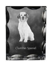 Artdog Clumber Spaniel - kristal s sliko psa, stekleni kipec s sliko, edinstven okvir s sliko blagovne znamke Art-Dog