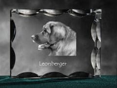 Artdog Leonberger - kristal s sliko psa, stekleni kipec s sliko, edinstven okvir s sliko blagovne znamke Art-Dog