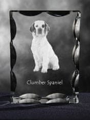 Artdog Clumber Spaniel - kristal s sliko psa, stekleni kipec s sliko, edinstven okvir s sliko blagovne znamke Art-Dog