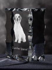 Artdog Clumber Spaniel - kristal s sliko psa, stekleni kipec s sliko, edinstven okvir s sliko blagovne znamke Art-Dog