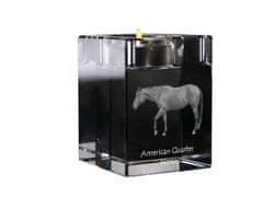 Artdog American Quarter Horse - Svečnik s sliko konja, kristalni čajnik, personalizirano darilo blagovne znamke Art-Dog