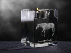 Artdog American Quarter Horse - Svečnik s sliko konja, kristalni čajnik, personalizirano darilo blagovne znamke Art-Dog