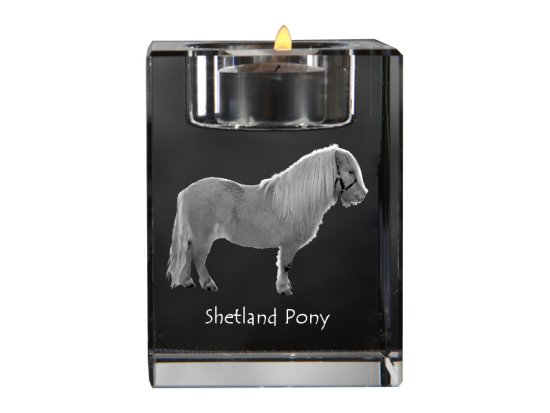 Artdog Shetland Pony - Svečnik s sliko konja, kristalni čajnik, personalizirano darilo blagovne znamke Art-Dog