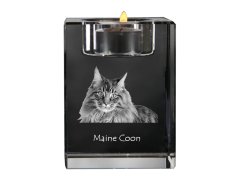 Artdog Maine Coon - Svečnik s fotografijo mačke, kristalni držalo za čajno svečko, personalizirano darilo blagovne znamke Art-Dog