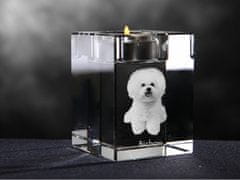 Artdog Bichon Frise, Bichon Tenerife, Bichon a poil frise - Svečnik s pasjo fotografijo, kristalni čajnik, personalizirano darilo blagovne znamke Art-Dog