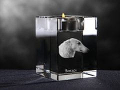 Artdog Borzoi, ruski lovski mešanec, ruski volčjak - Svečnike s fotografijo psa, kristalni čajnik, personalizirano darilo blagovne znamke Art-Dog