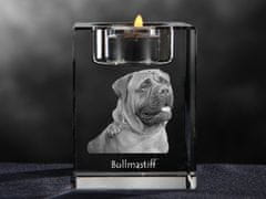 Artdog Bullmastiff - Svečnik s pasjo fotografijo, kristalni držalo za čajno svečko, personalizirano darilo blagovne znamke Art-Dog