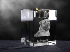 Artdog Bullmastiff - Svečnik s pasjo fotografijo, kristalni držalo za čajno svečko, personalizirano darilo blagovne znamke Art-Dog