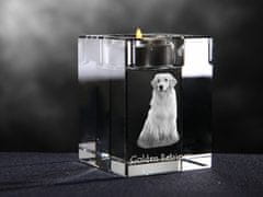 Artdog Golden Retriever - Svečnik s pasjo fotografijo, kristalni čajnik, personalizirano darilo blagovne znamke Art-Dog