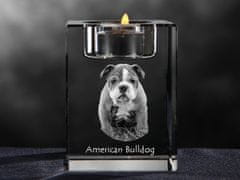 Artdog American Bulldog, Old Country Bulldog - Svečnik s fotografijo psa, kristalni čajnik, personalizirano darilo blagovne znamke Art-Dog