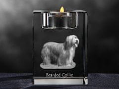 Artdog Bearded Collie, Highland Collie, Mountain Collie - Svečnik s fotografijo psa, kristalni čajnik, personalizirano darilo znamke Art-Dog