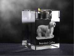 Artdog Bearded Collie, Highland Collie, Mountain Collie - Svečnik s fotografijo psa, kristalni čajnik, personalizirano darilo znamke Art-Dog