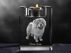 Artdog Chow Chow - Svečnik s pasjo fotografijo, kristalni držalo za čajno svečko, personalizirano darilo blagovne znamke Art-Dog