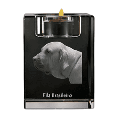 Artdog Fila Brasileiro - Svečnik s fotografijo psa, kristalni čajnik, personalizirano darilo blagovne znamke Art-Dog