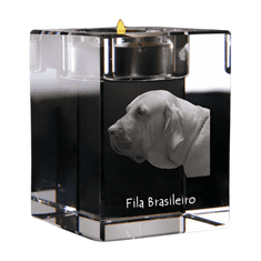 Artdog Fila Brasileiro - Svečnik s fotografijo psa, kristalni čajnik, personalizirano darilo blagovne znamke Art-Dog