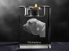 Artdog Fila Brasileiro - Svečnik s fotografijo psa, kristalni čajnik, personalizirano darilo blagovne znamke Art-Dog