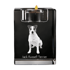 Artdog Jack Russell terier - Svečnike s pasjo fotografijo, kristalna posoda za čajne svečke, personalizirano darilo blagovne znamke Art-Dog