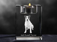 Artdog Jack Russell terier - Svečnike s pasjo fotografijo, kristalna posoda za čajne svečke, personalizirano darilo blagovne znamke Art-Dog