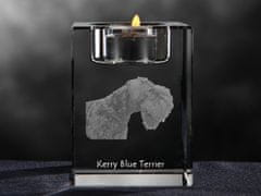 Artdog Kerry Blue Terrier, irski modri terier - Svečnike s pasjo fotografijo, kristalni čajnik, personalizirano darilo blagovne znamke Art-Dog