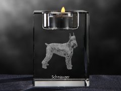 Artdog Schnauzer I - Svečnik s pasjo fotografijo, kristalni čajnik, personalizirano darilo blagovne znamke Art-Dog