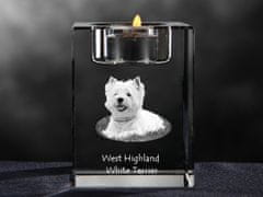 Artdog West Highland White Terrier, Westie, Westy - Svečnik s pasjo fotografijo, kristalni čajnik, personalizirano darilo znamke Art-Dog