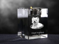 Artdog West Highland White Terrier, Westie, Westy - Svečnik s pasjo fotografijo, kristalni čajnik, personalizirano darilo znamke Art-Dog